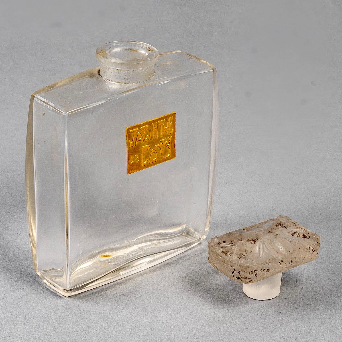 Art Nouveau 1910 René Lalique, 2 Perfume Bottle Muguet Glass for Coty For Sale
