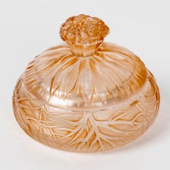 1910 René Lalique Box Cheveux De Venus Frosted Glass with Sepia Patina