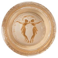 1910 René Lalique, Box Louveciennes Frosted Glass with Sepia Patina