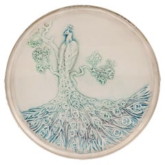 1910 René Lalique - Box Paon Peacock Glass with Blue Patina