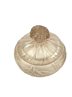 1910 René Lalique Cheveux De Venus Box Frosted Glass with Sepia Patina