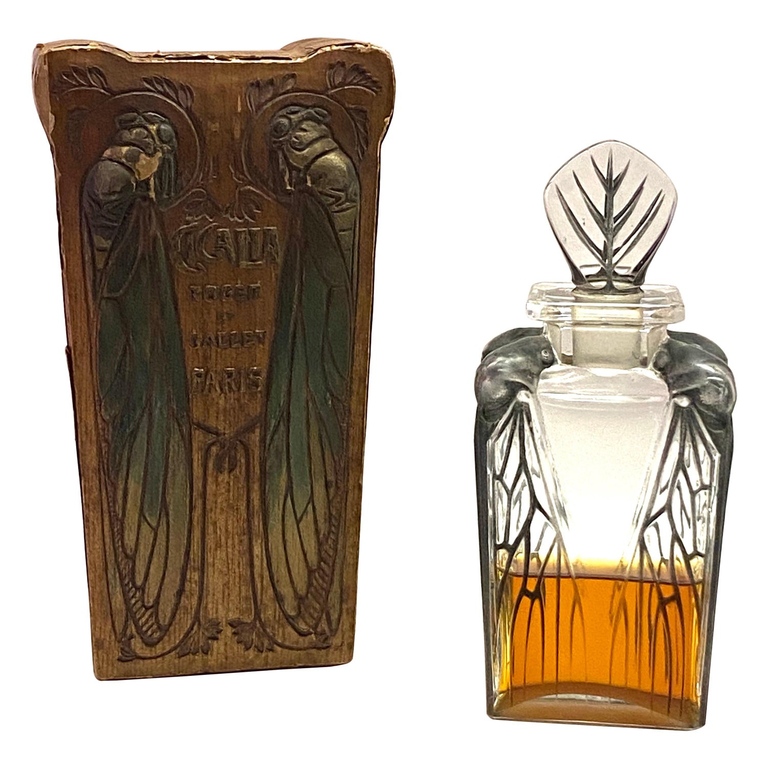 1910 Rene Lalique Cigalia Perfume Bottle for Roger and Gallet Stained Glass  and Box at 1stDibs | gallet glass, 1910 perfume bottle, cigalia roger gallet