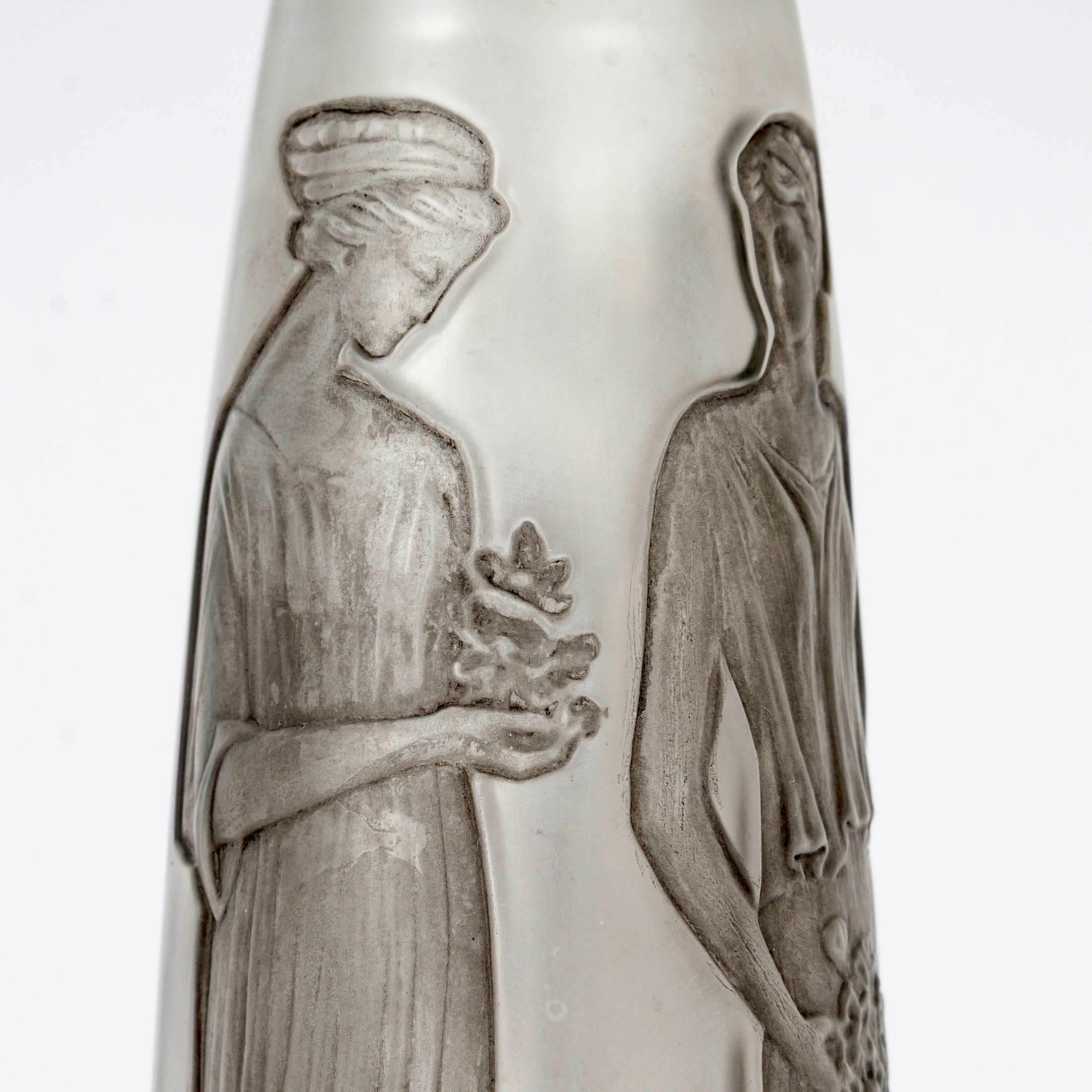 1910 René Lalique, Bottiglia di profumo Ambre in vetro antico con patina grigia per Coty In condizioni buone in vendita a Boulogne Billancourt, FR