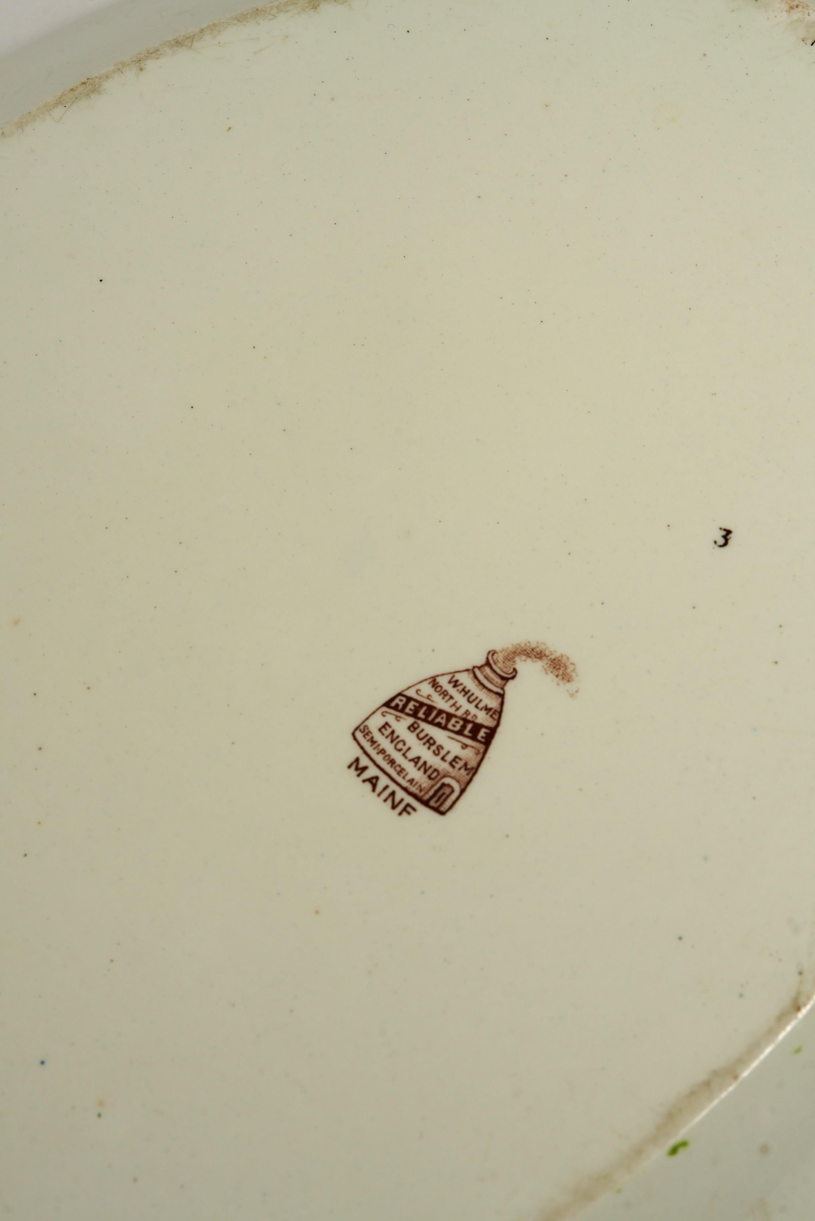 1910, Lote de 5  Antiguos Platos de Vajilla 