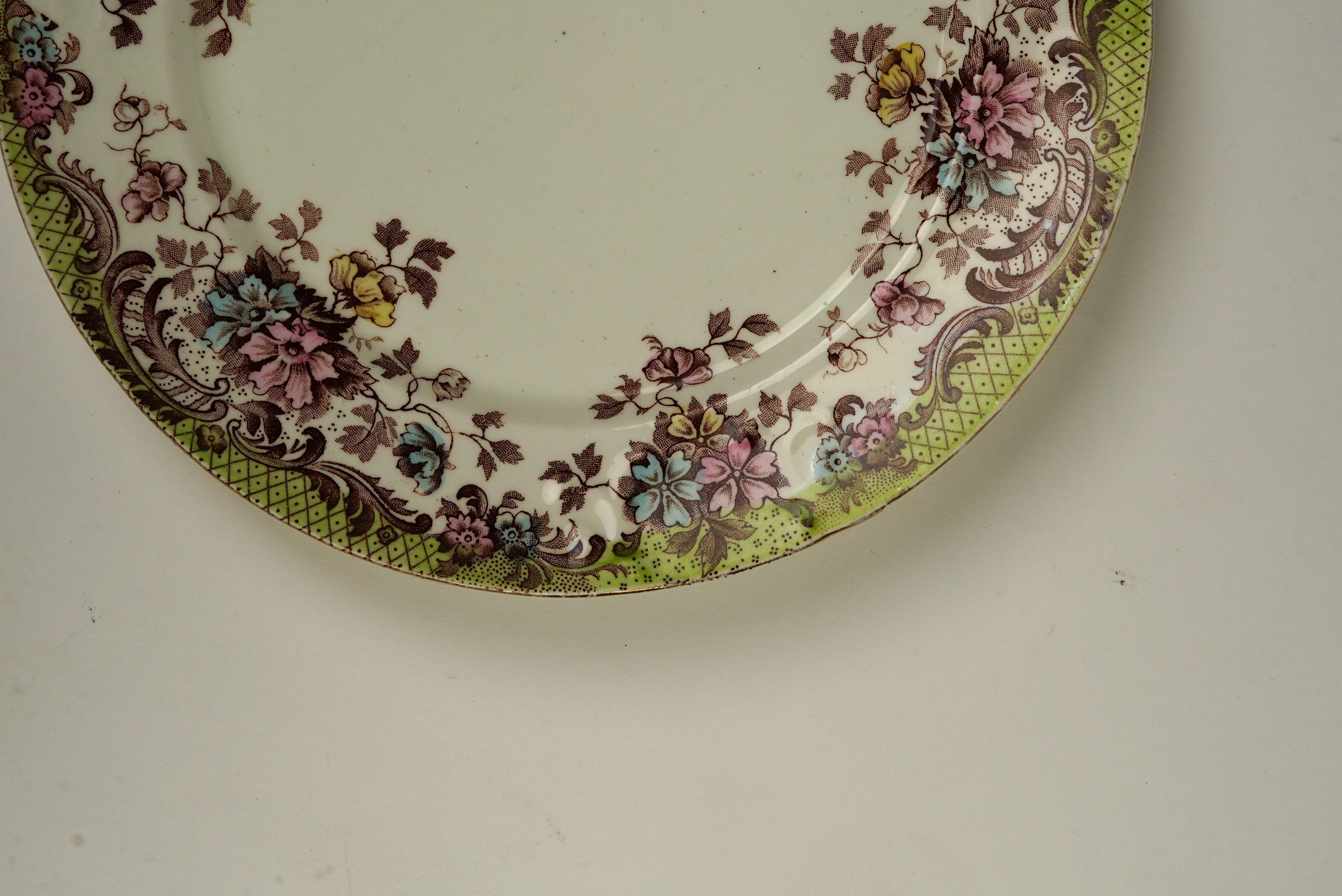 1910, Lote de 5  Antiguos Platos de Vajilla 