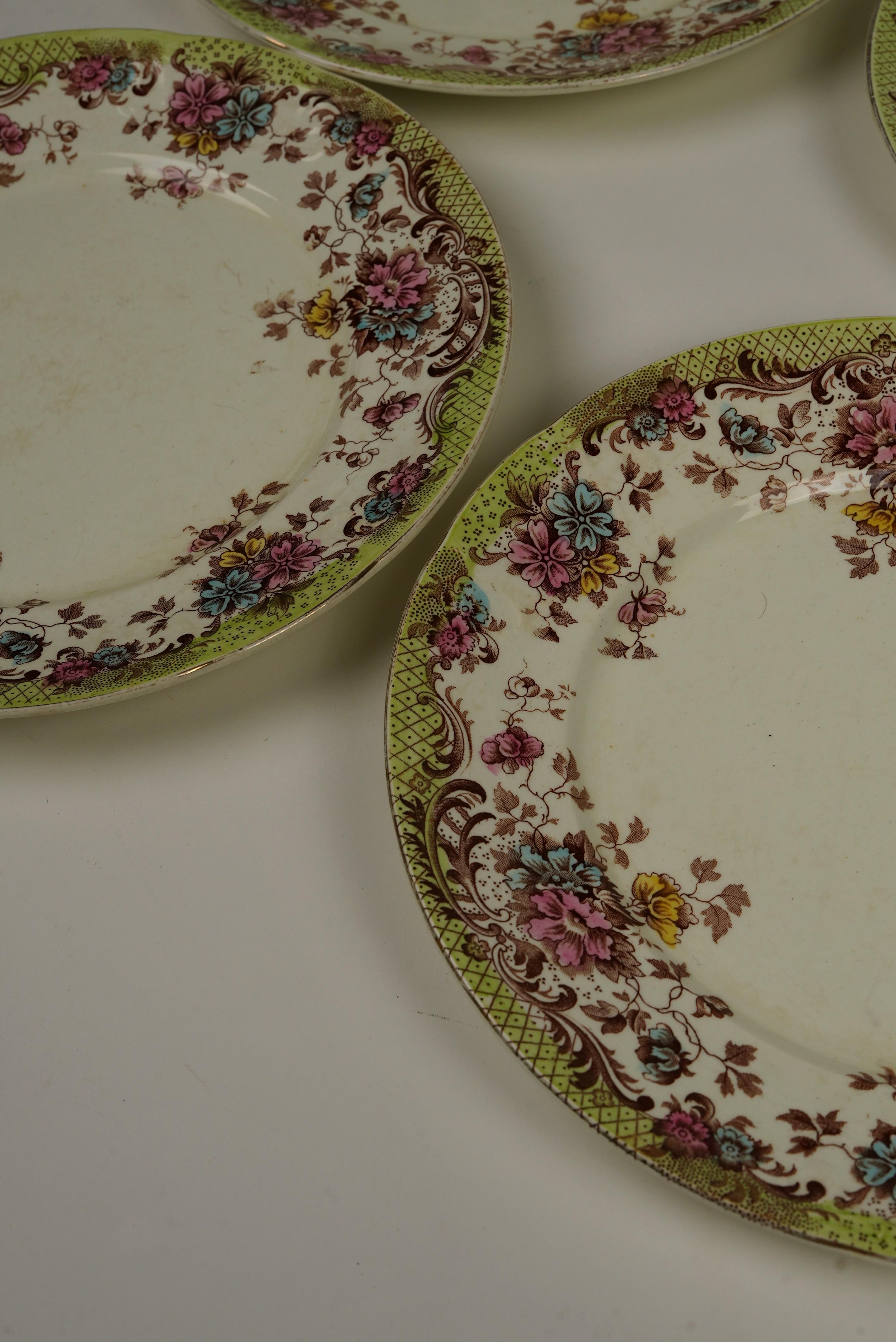 1910, Lote de 5  Antiguos Platos de Vajilla 