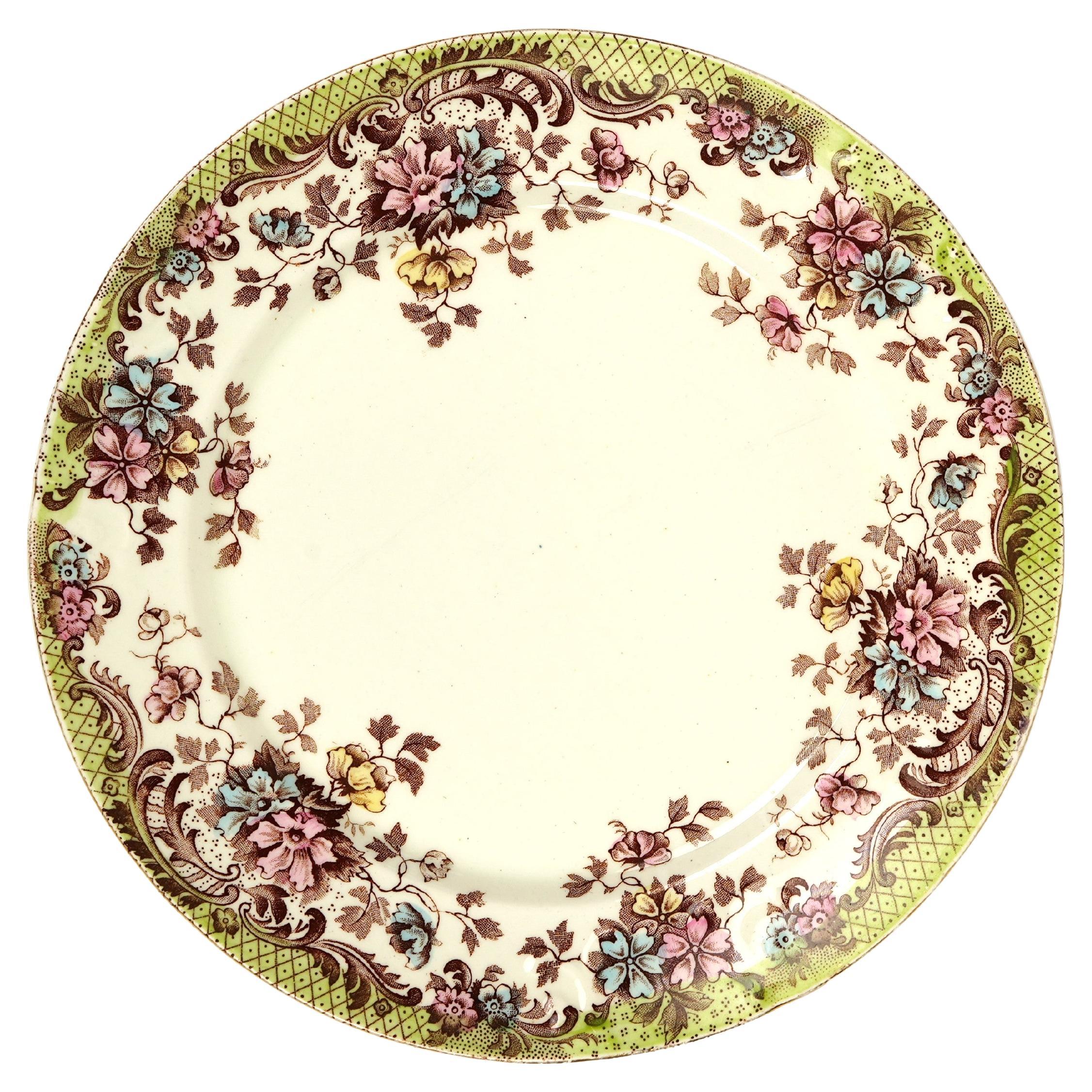 1910, Lote de 5  Antiguos Platos de Vajilla "Maine" de William Northwood, Verdes en venta