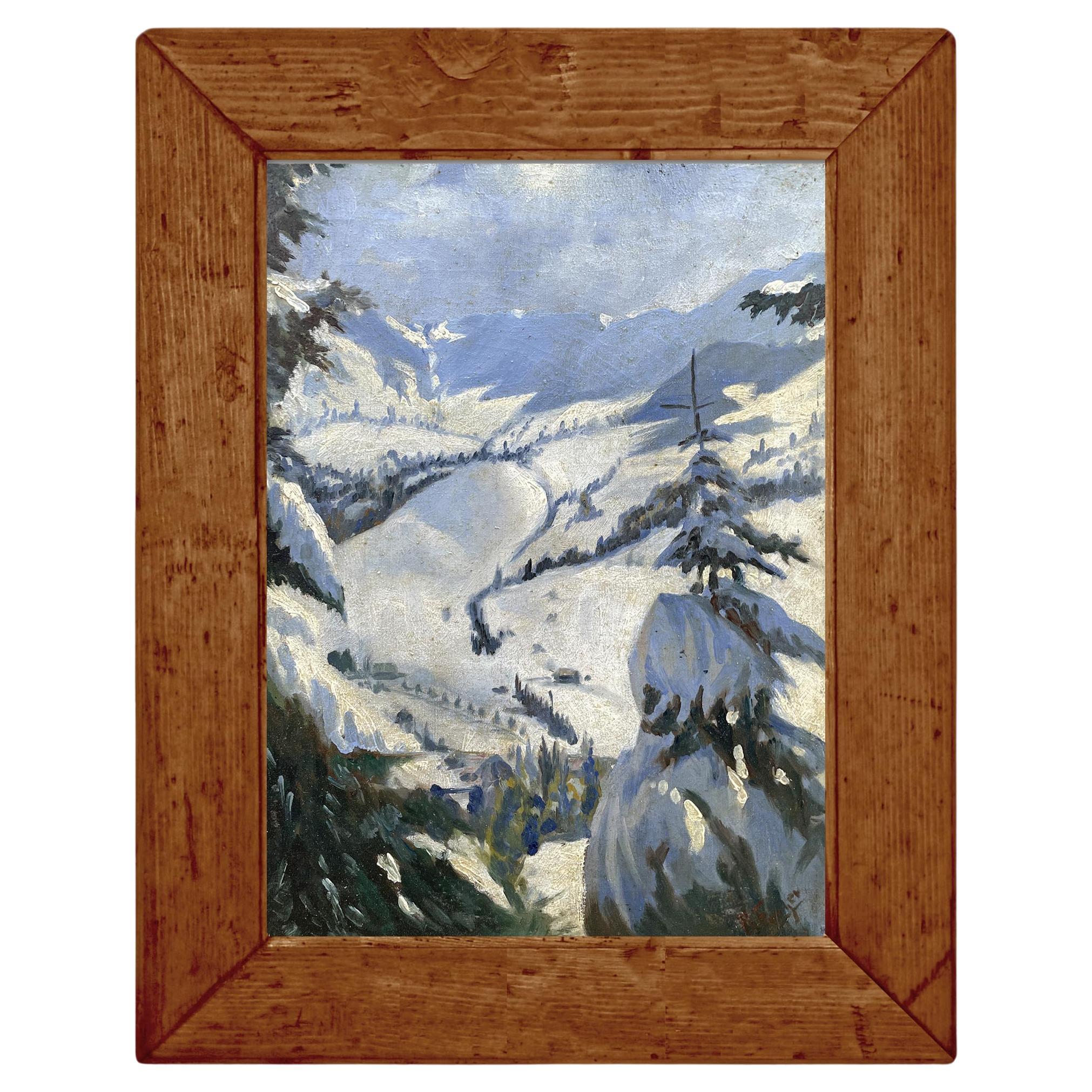 1910 Snowy Landscape by Rudolf Fischer