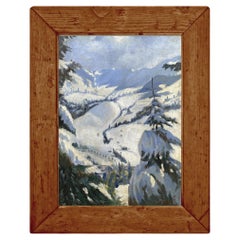 Antique 1910 Snowy Landscape by Rudolf Fischer