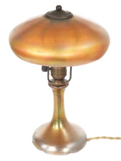 1910 Steuben Gold Aurene Glass Lamp