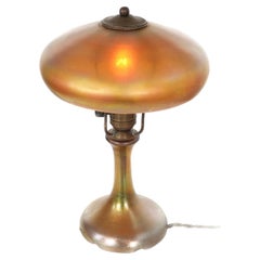 Antique 1910 Steuben Gold Aurene Glass Lamp