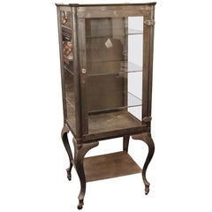 1910 Stripped and Lacquered Medical Cabinet with Cabriole Legs