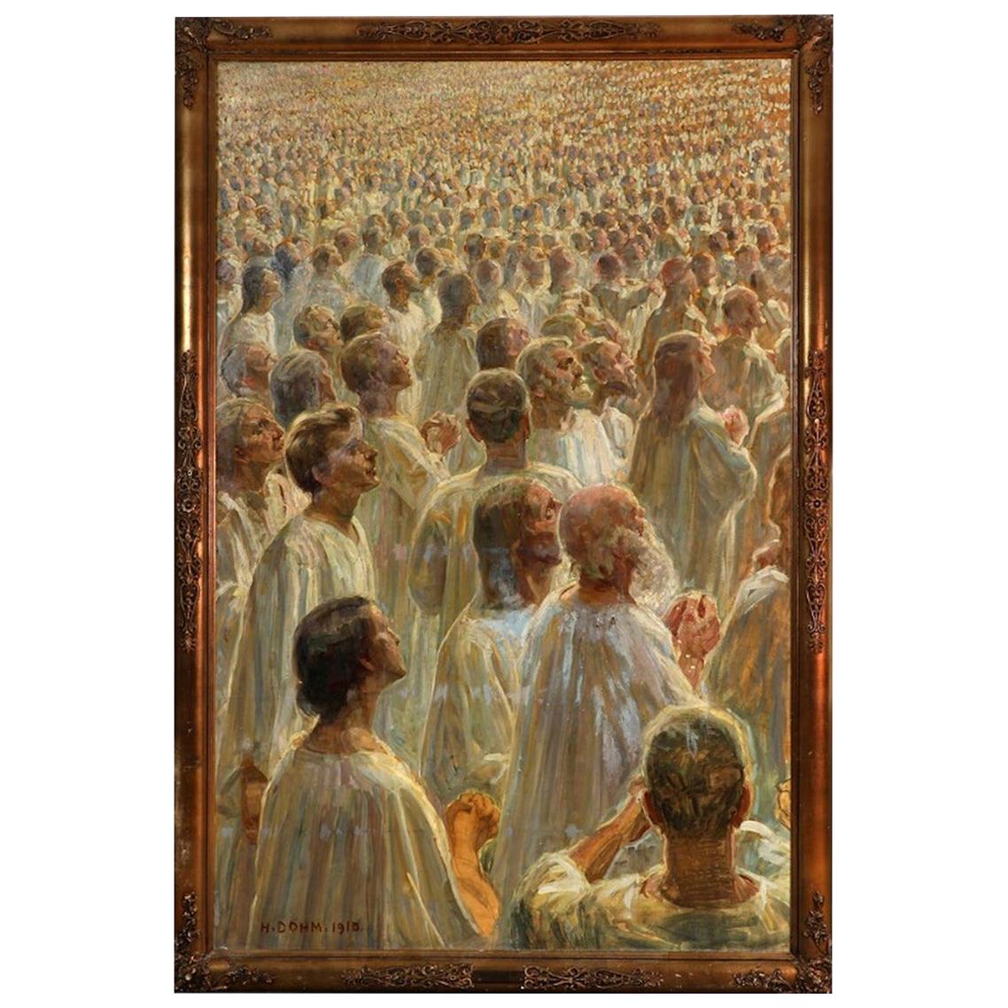 1910 Study for "The Large white crowd", Heinrich August Emil Dohm, Denmark For Sale