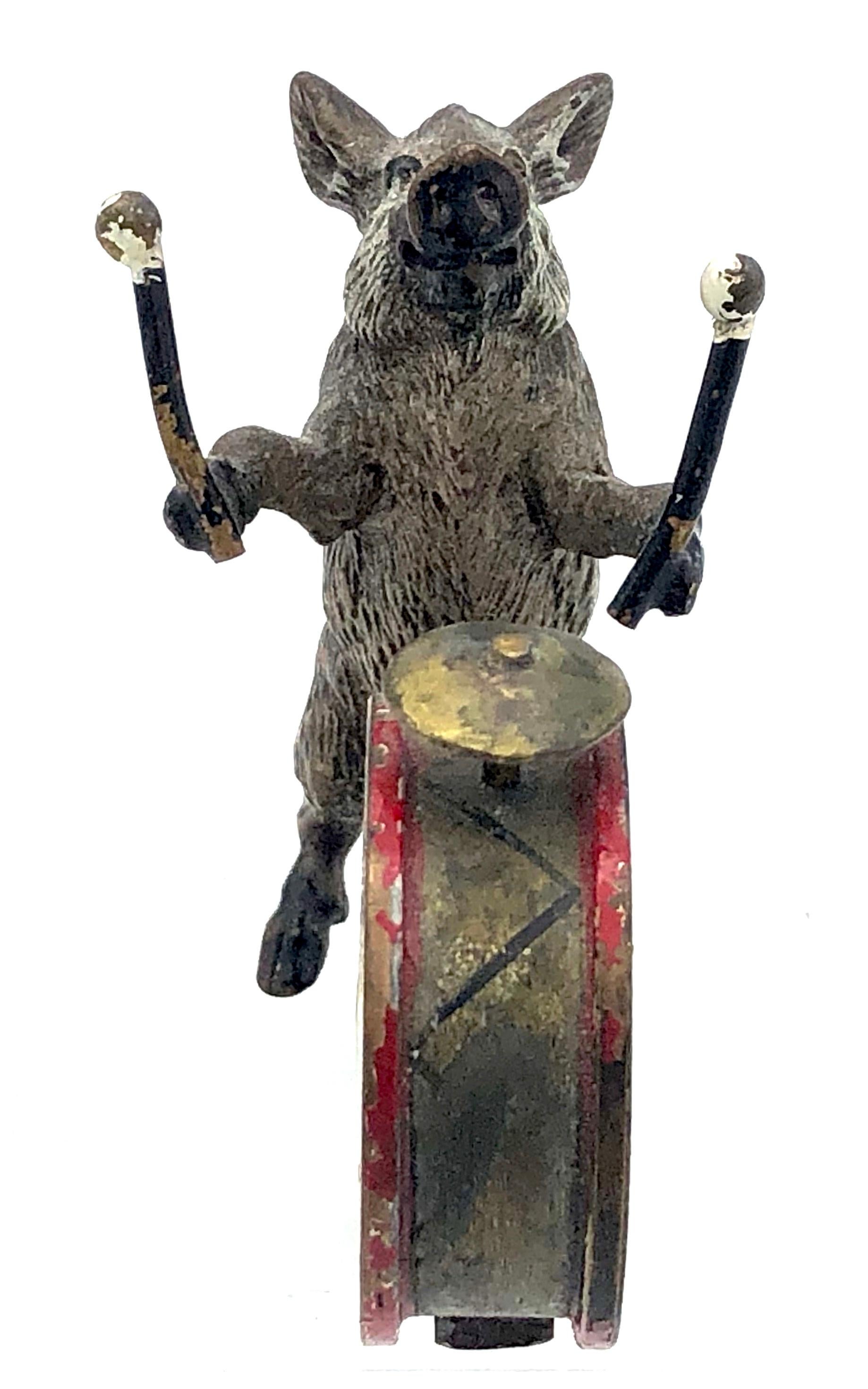 1910 Vienne Bronze Cochon Orchestre Musique Belle Epoque Wiener Sculptures en Bronze 1