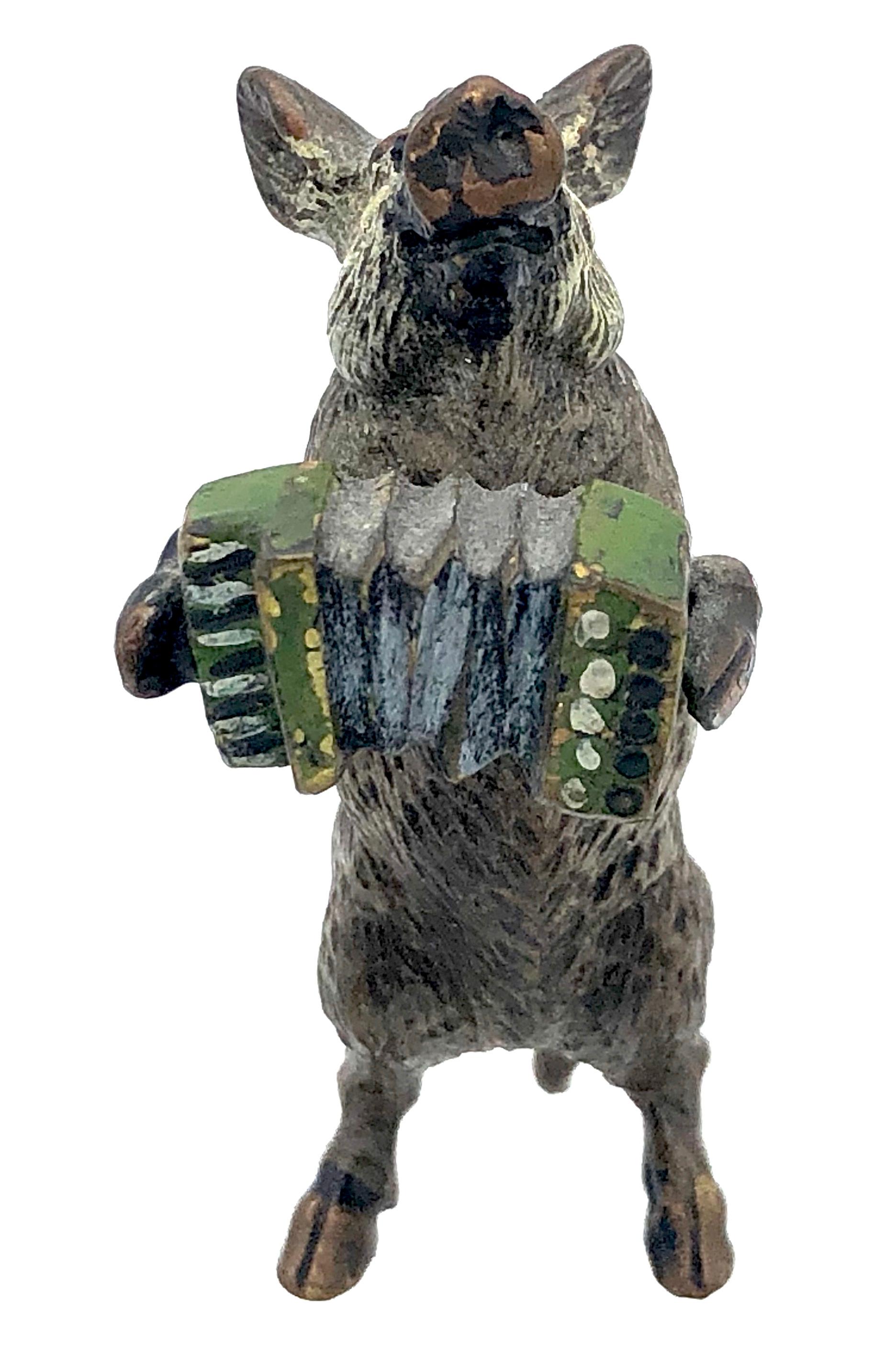 1910 Vienne Bronze Cochon Orchestre Musique Belle Epoque Wiener Sculptures en Bronze 3