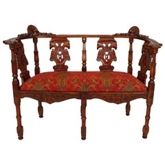 1910 Walnut Parlor Settee
