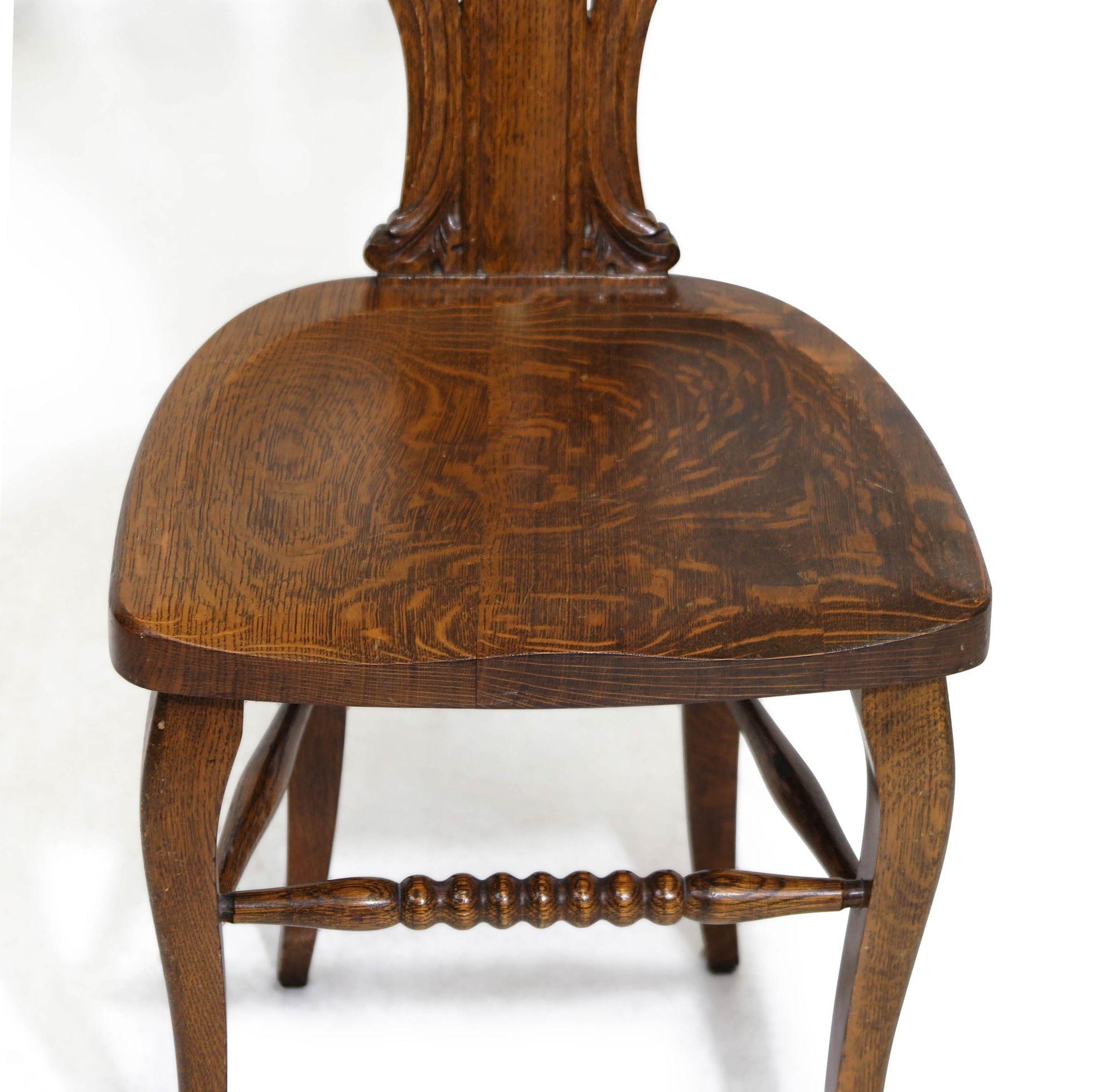 1910 Whimsically Carved Northwind Oak Chair In Good Condition In Oakland, CA