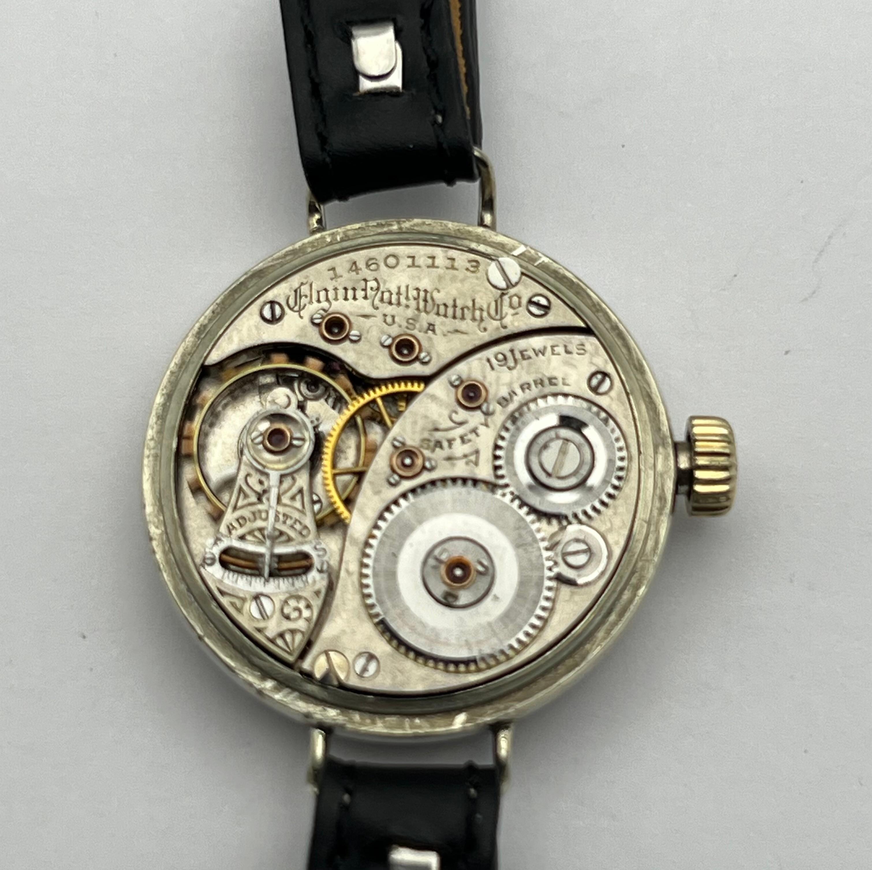 1910 WW1 / Trench Watch, Extraordinarily Elgin Rare Caliber 201, 19 Jewel.  For Sale 5