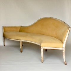 1910, Antique French Louis XVI Carved Walnut Settee