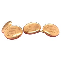 1910s Oro amarillo de 18 quilates Tiffany & Co. Gemelos con monograma