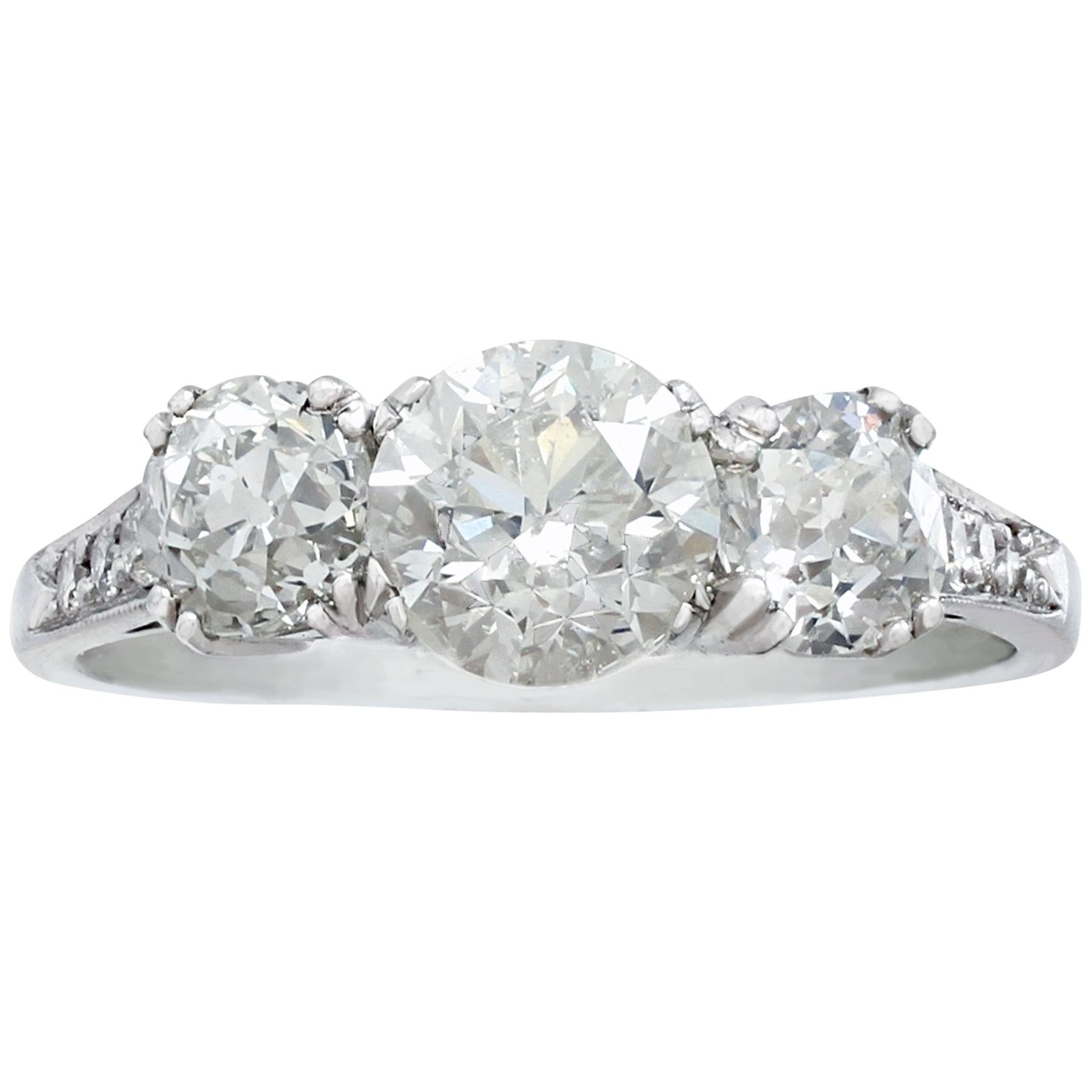 1910s 2.05 Carat Diamond and Platinum Trilogy Ring 