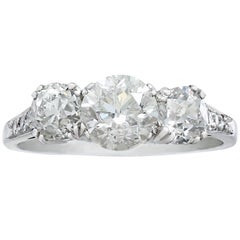 1910er Jahre 2,05 Karat Diamant und Platin Trilogy-Ring 