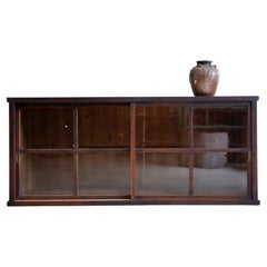 1910s - 20s Japanese antique large glass cabinet. wabi sabi organic primitive