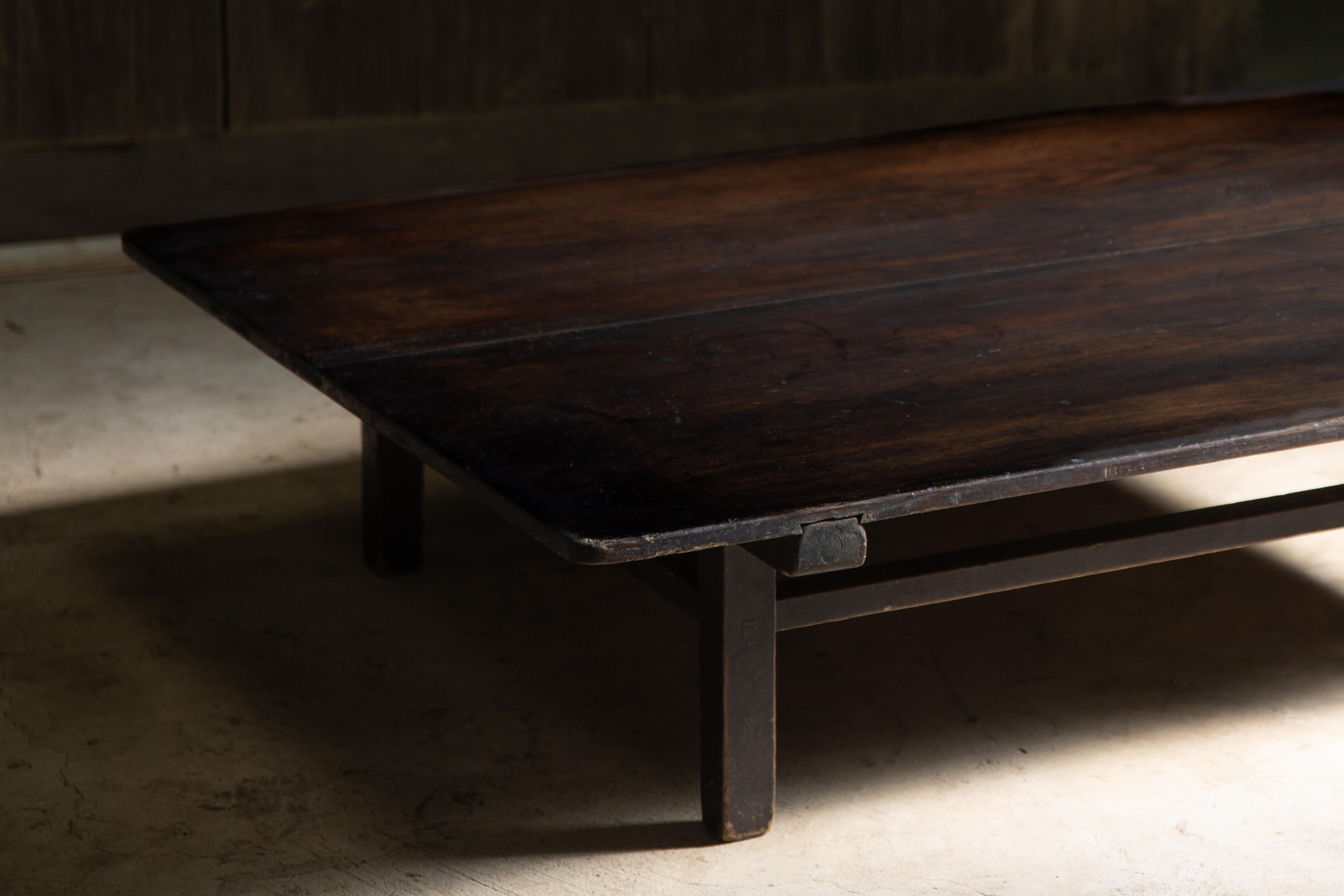 1910s-30s Japanese antique Zataku low table, Wabi sabi coffee table. primitive In Good Condition In 常陸大宮市, JP