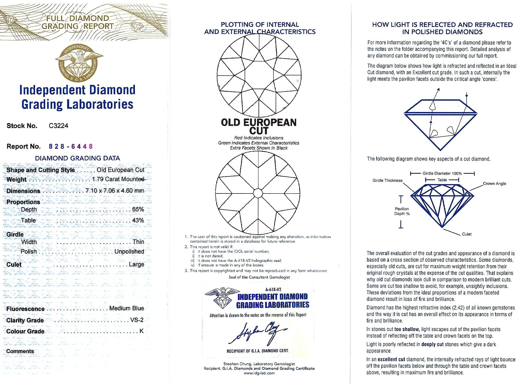 1910er Jahre 3,58 Karat Diamant und Gelbgold Silber gefasste Ohrstecker im Angebot 5