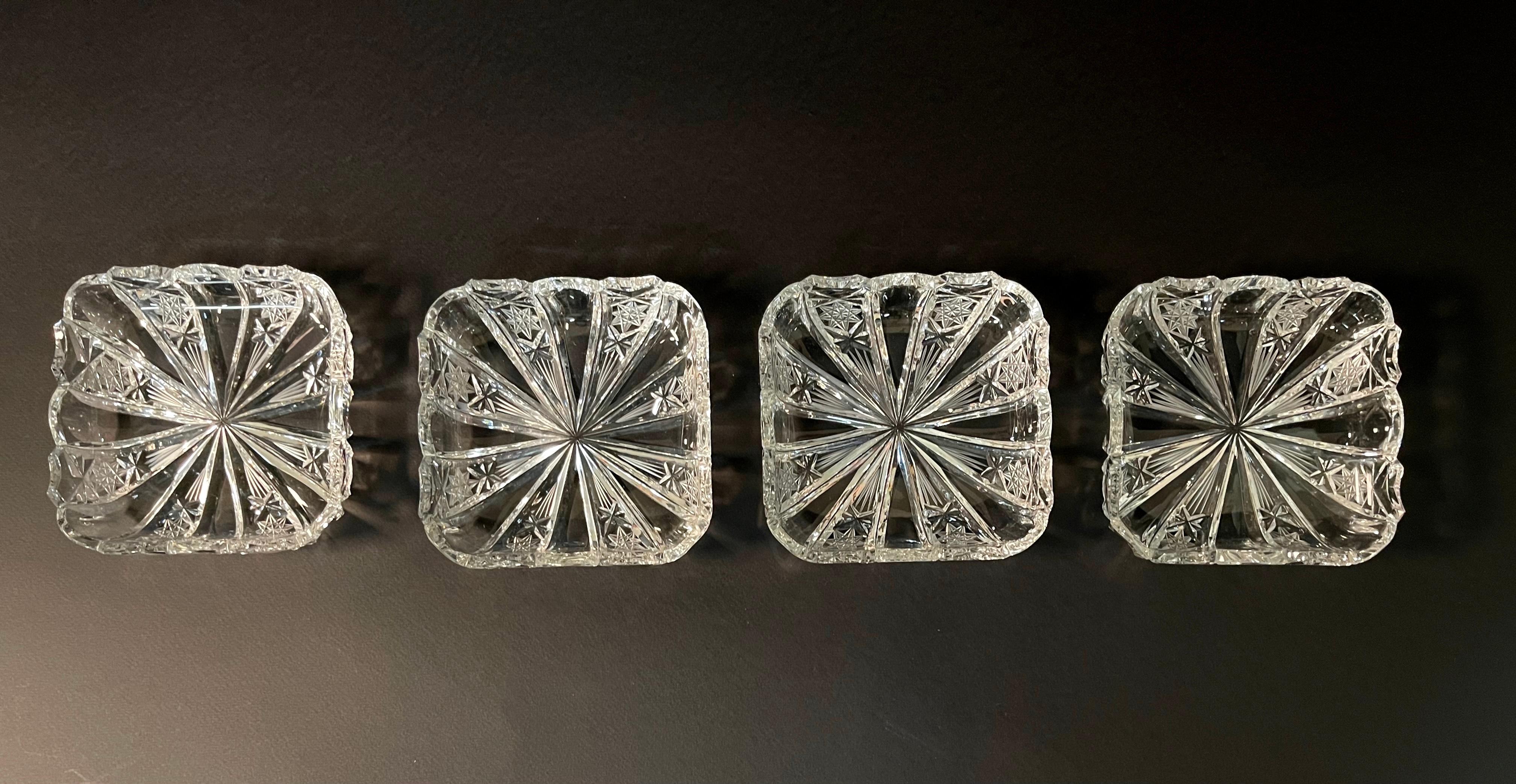 1910s ABP Set of Four Crystal Bowles For Sale