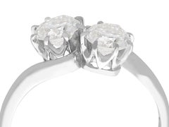 1910s Antique 1.29 Carat Diamond and Platinum Twist Ring