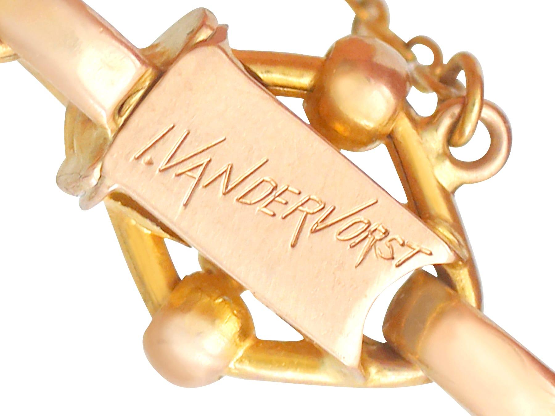 Bracelet en or jaune des années 1910 avec diamant de 2,61 carats et perles de rocaille en vente 2
