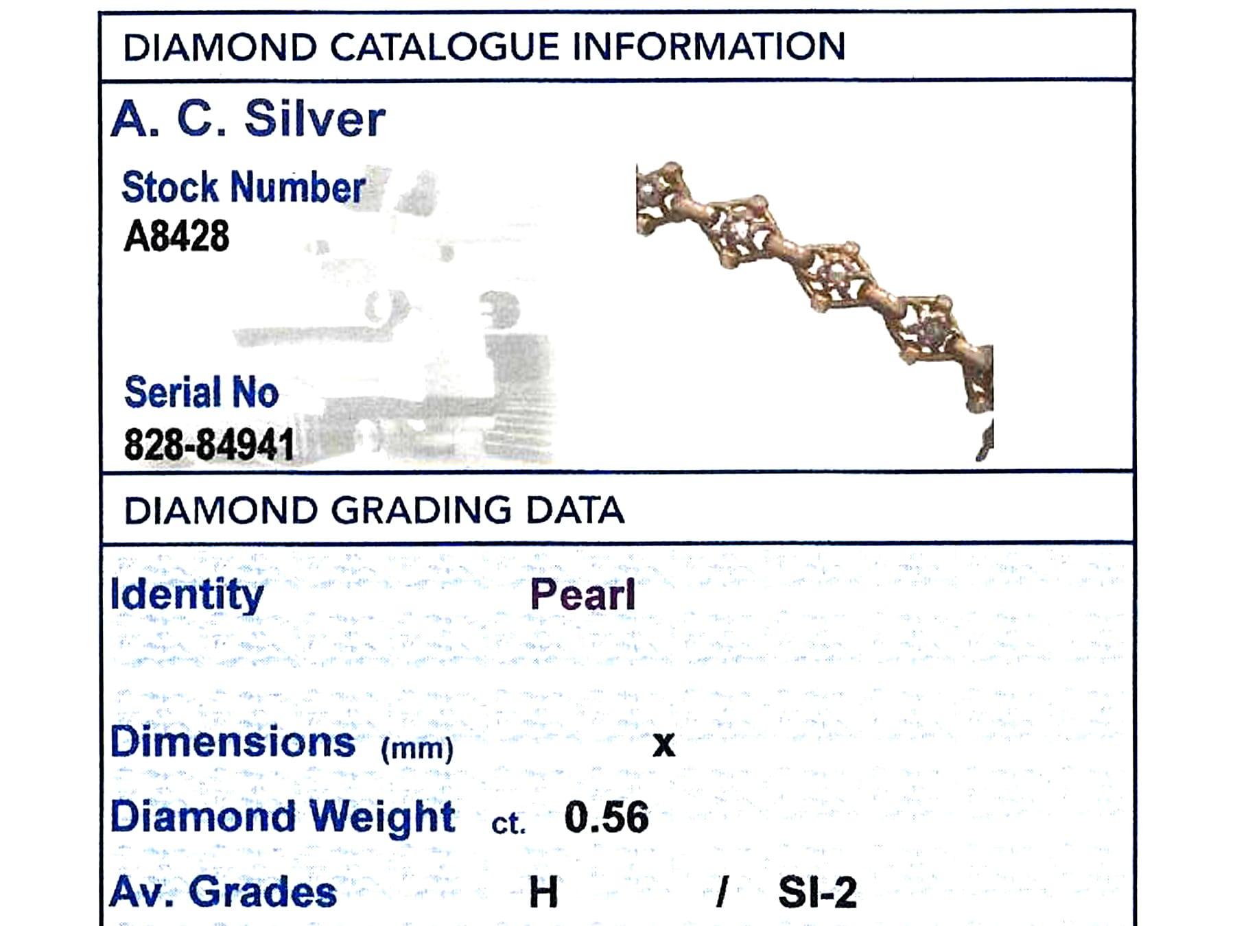 1910s 2.61 Carat Diamond and Seed Pearl Yellow Gold Bracelet For Sale 4