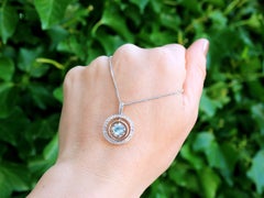 1910s Antique Aquamarine Diamond and Yellow Gold Necklace