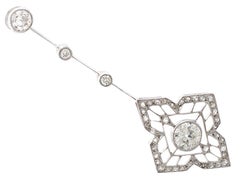 1910s Antique Art Deco 1.93 Carat Diamond Platinum Earrings