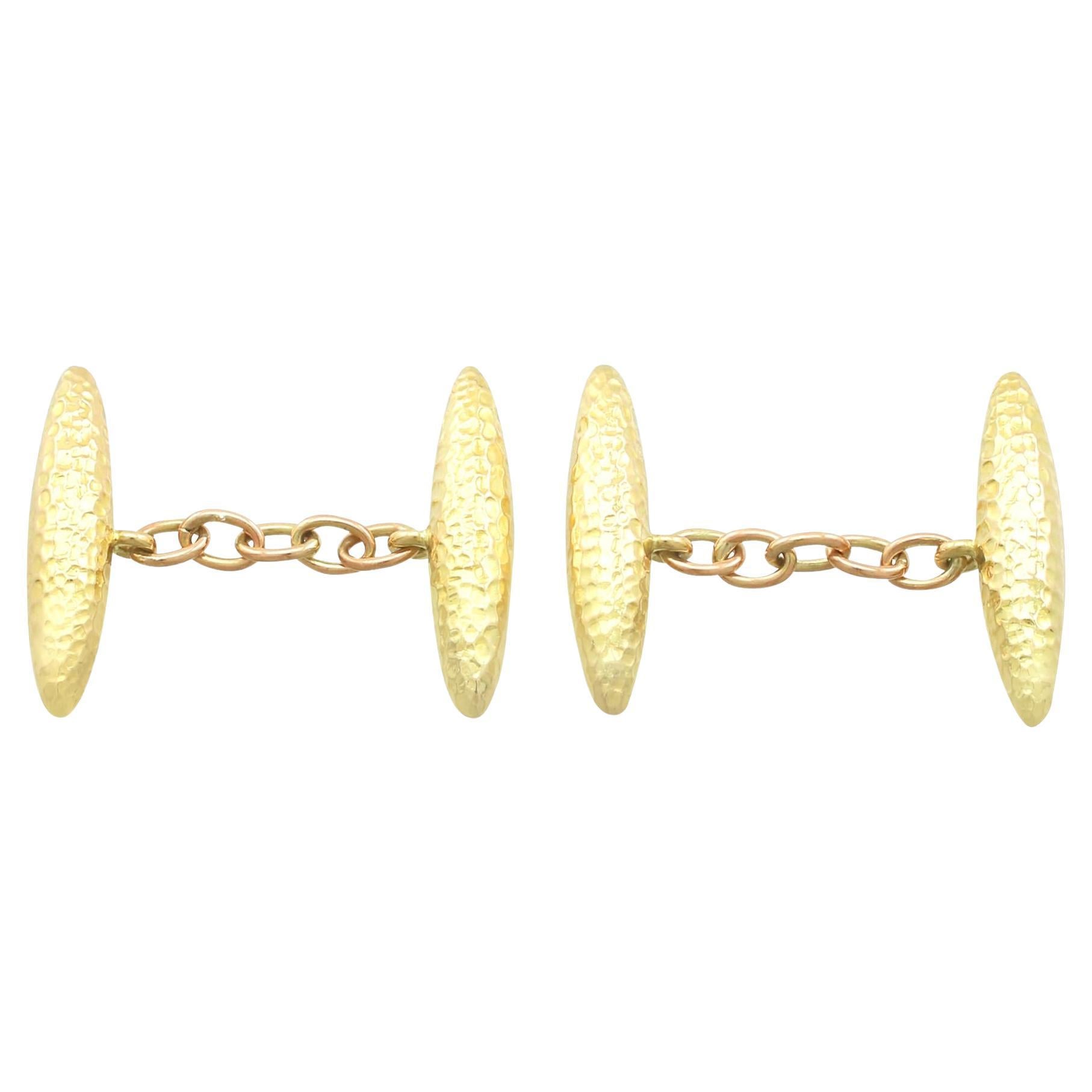 1910s Antique Cufflinks in Yellow Gold