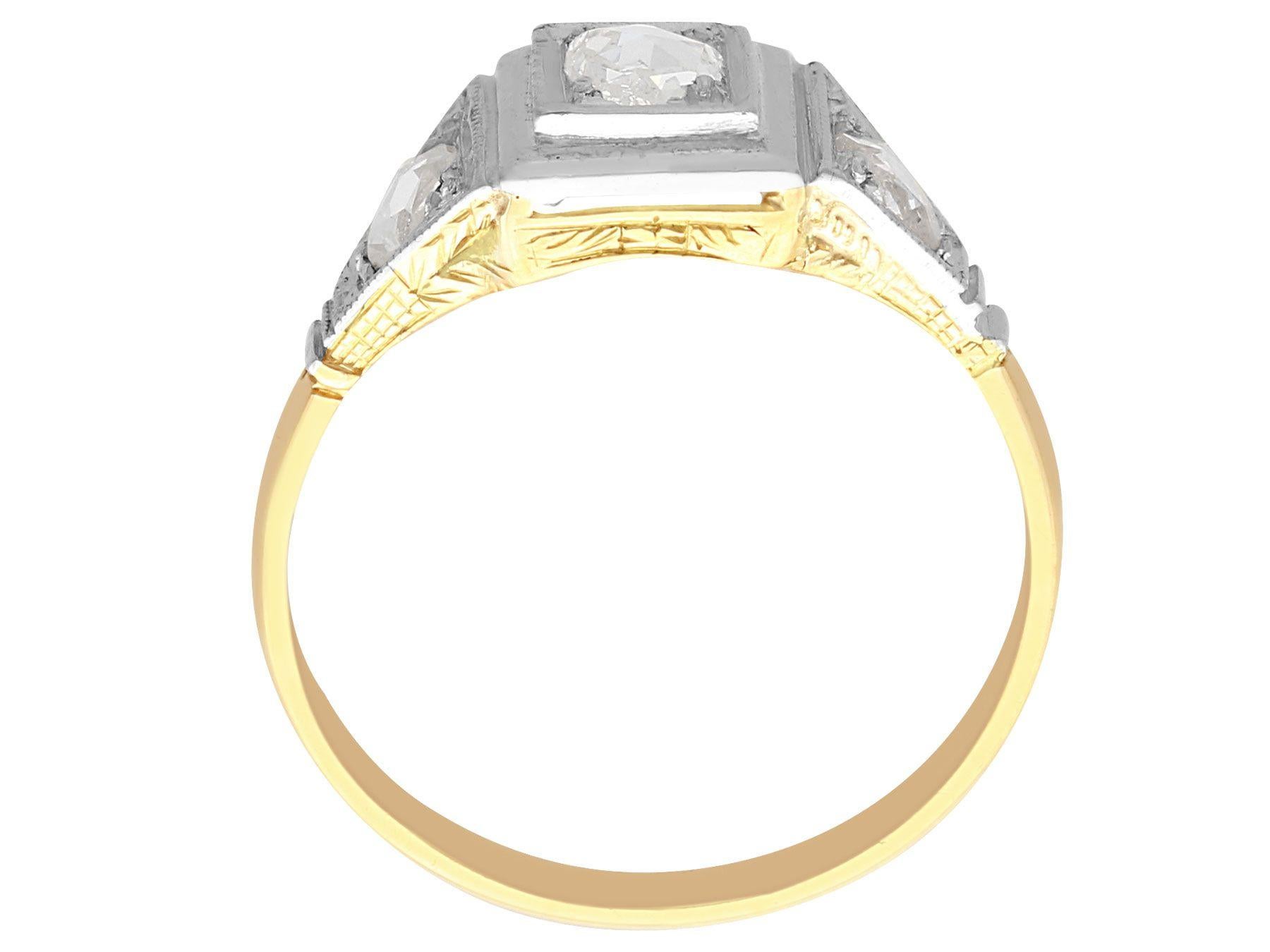 Women's 1910s Antique Diamond and Yellow Gold Cocktail Ring