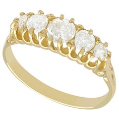 1910s Antique Diamond and Yellow Gold Five-Stone Ring