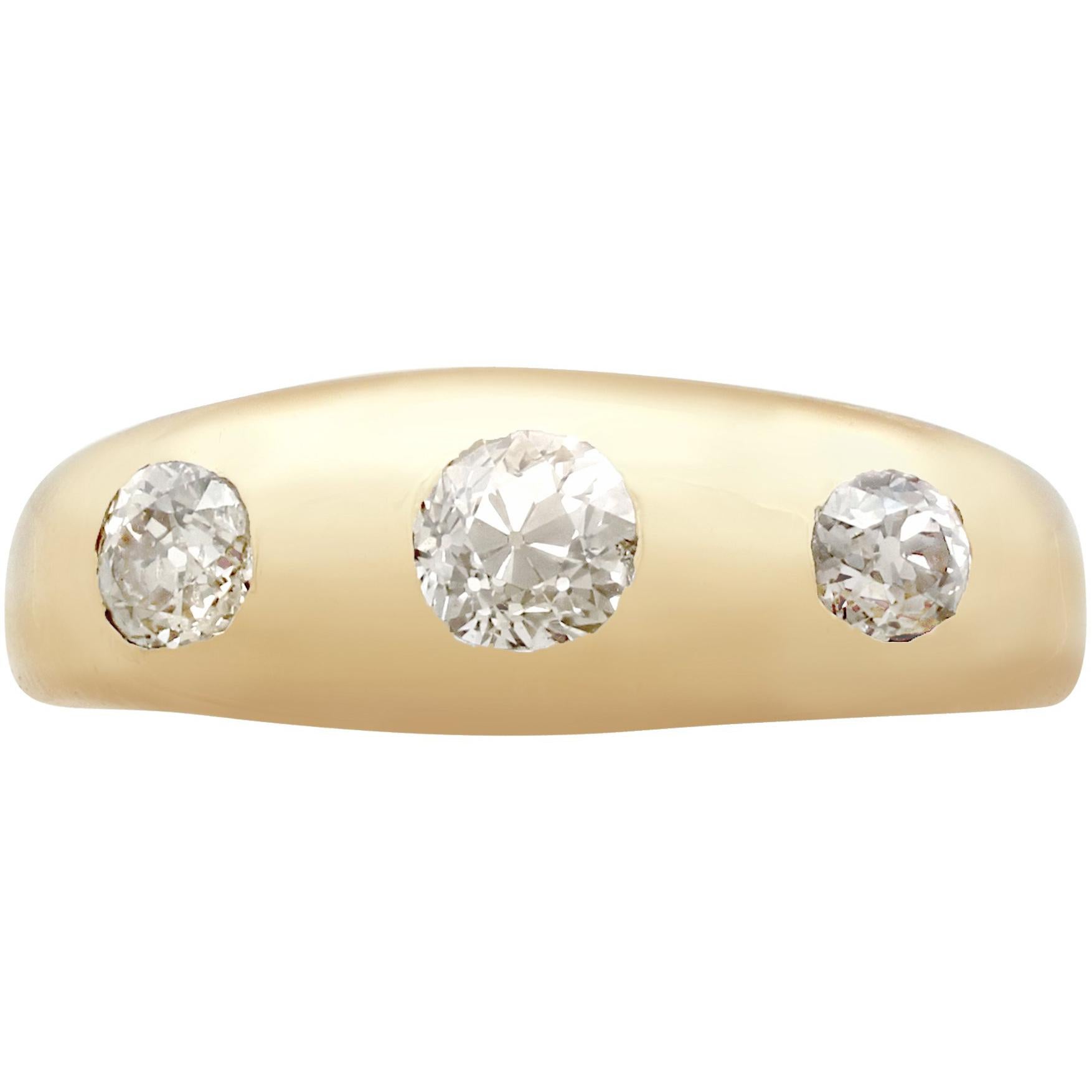1910s Antique Diamond and Yellow Gold Gent's Ring