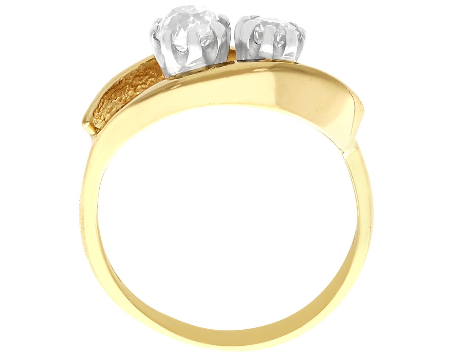 Women's or Men's 1910s Antique Diamond Yellow Gold Cocktail Ring For Sale