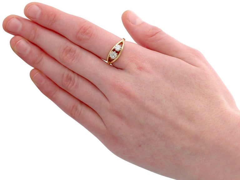 1910s Antique Diamond Yellow Gold Cocktail Ring For Sale 1