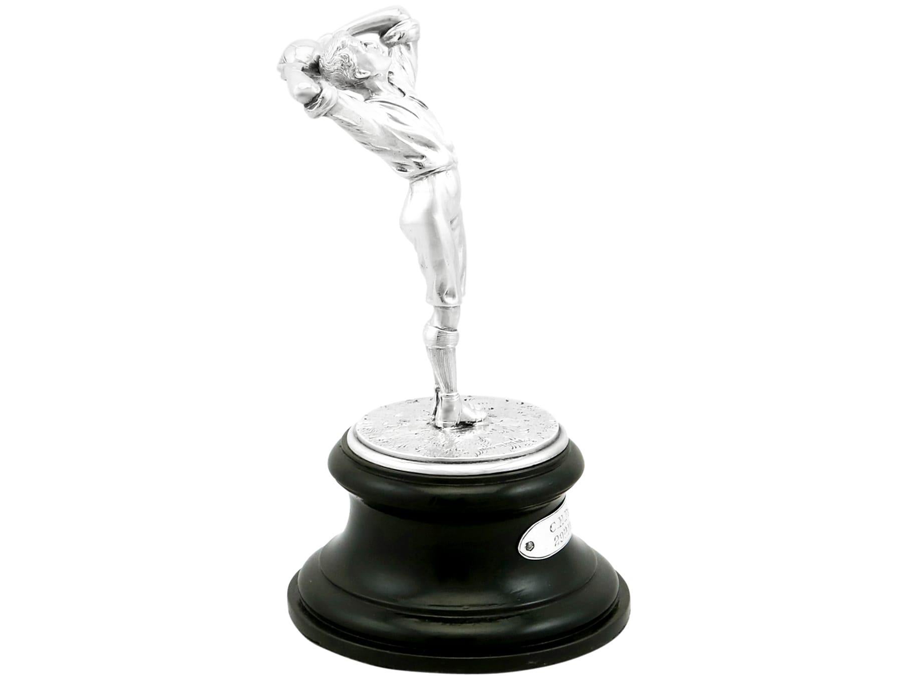 English Edwardian Sterling Silver Football Presentation Trophy For Sale