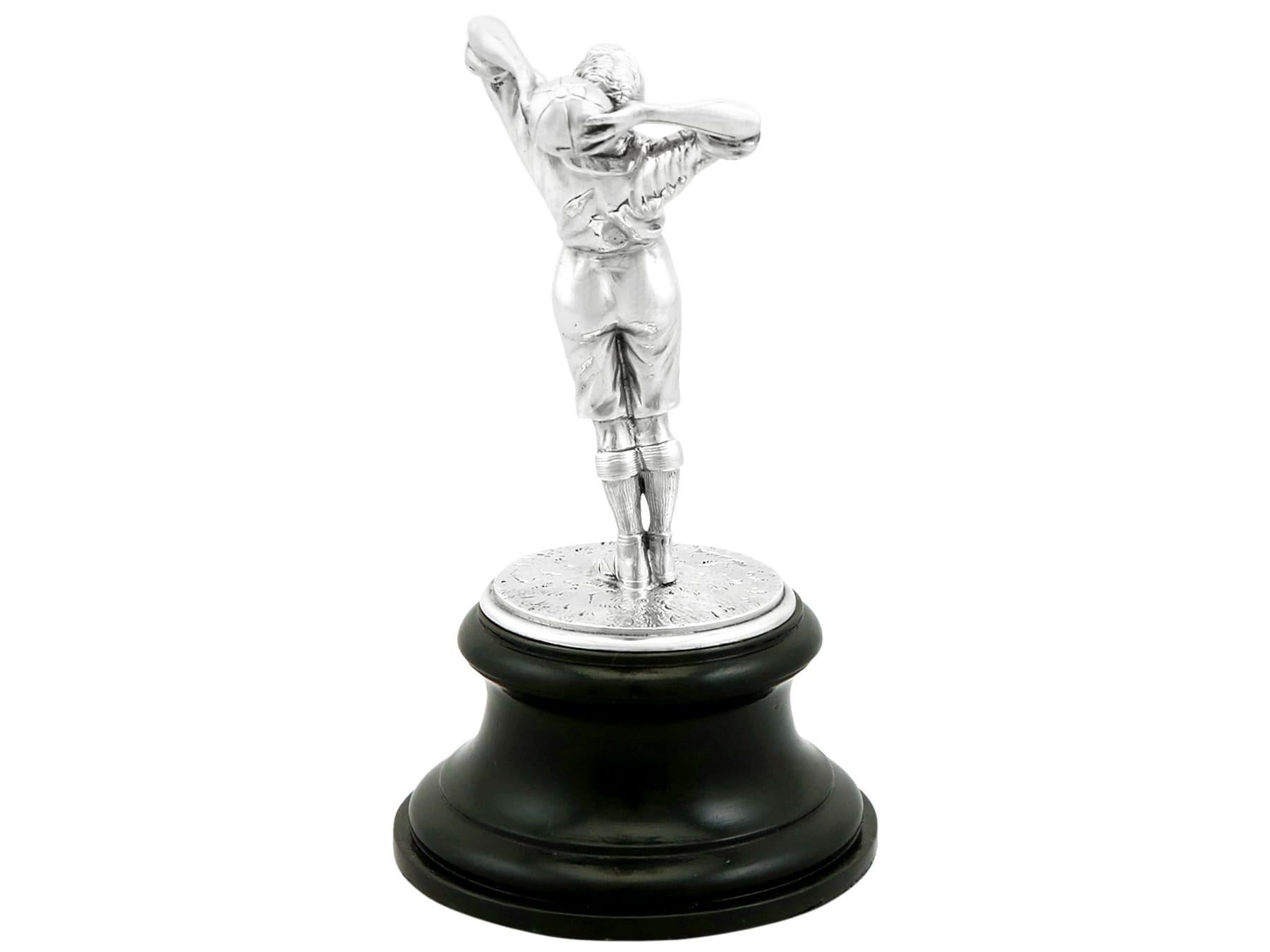Cast Edwardian Sterling Silver Football Presentation Trophy For Sale