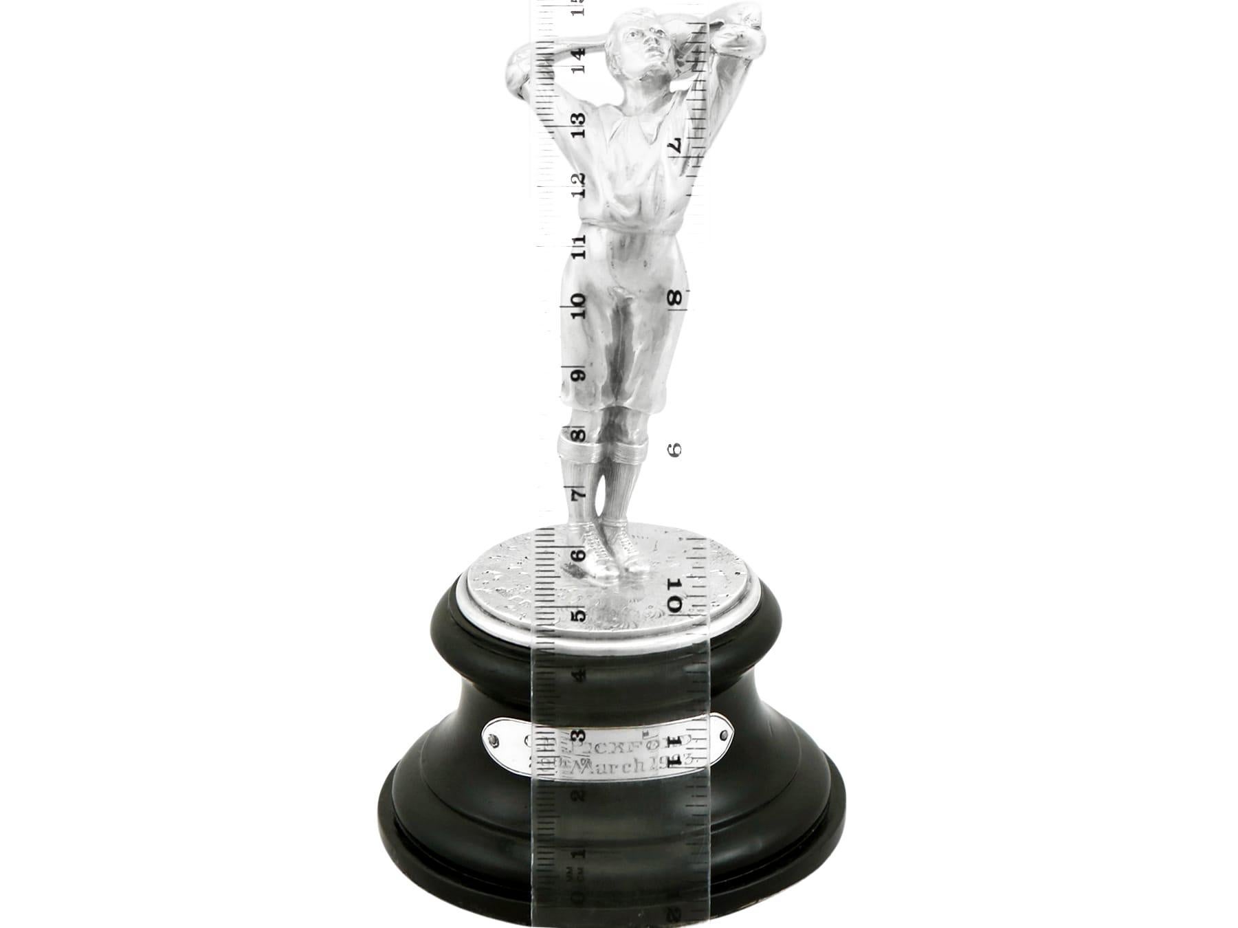Edwardian Sterling Silver Football Presentation Trophy For Sale 3