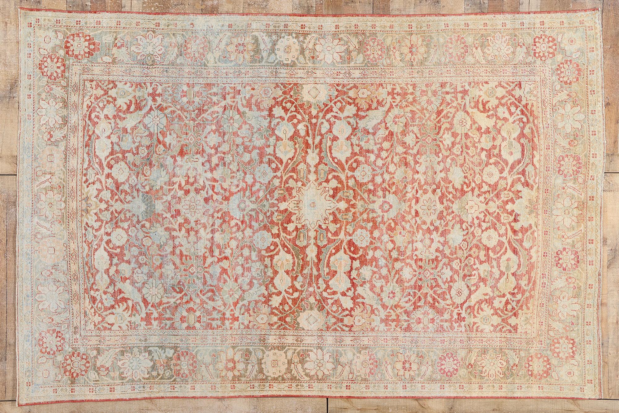 Alfombra Persa Mahal Antigua de 1910 con Estilo Tradicional en venta 2
