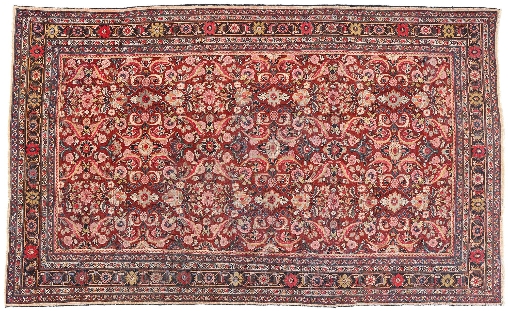 Antiker persischer Mahal-Teppich von 1910 mit traditionellem Stil im Angebot 2