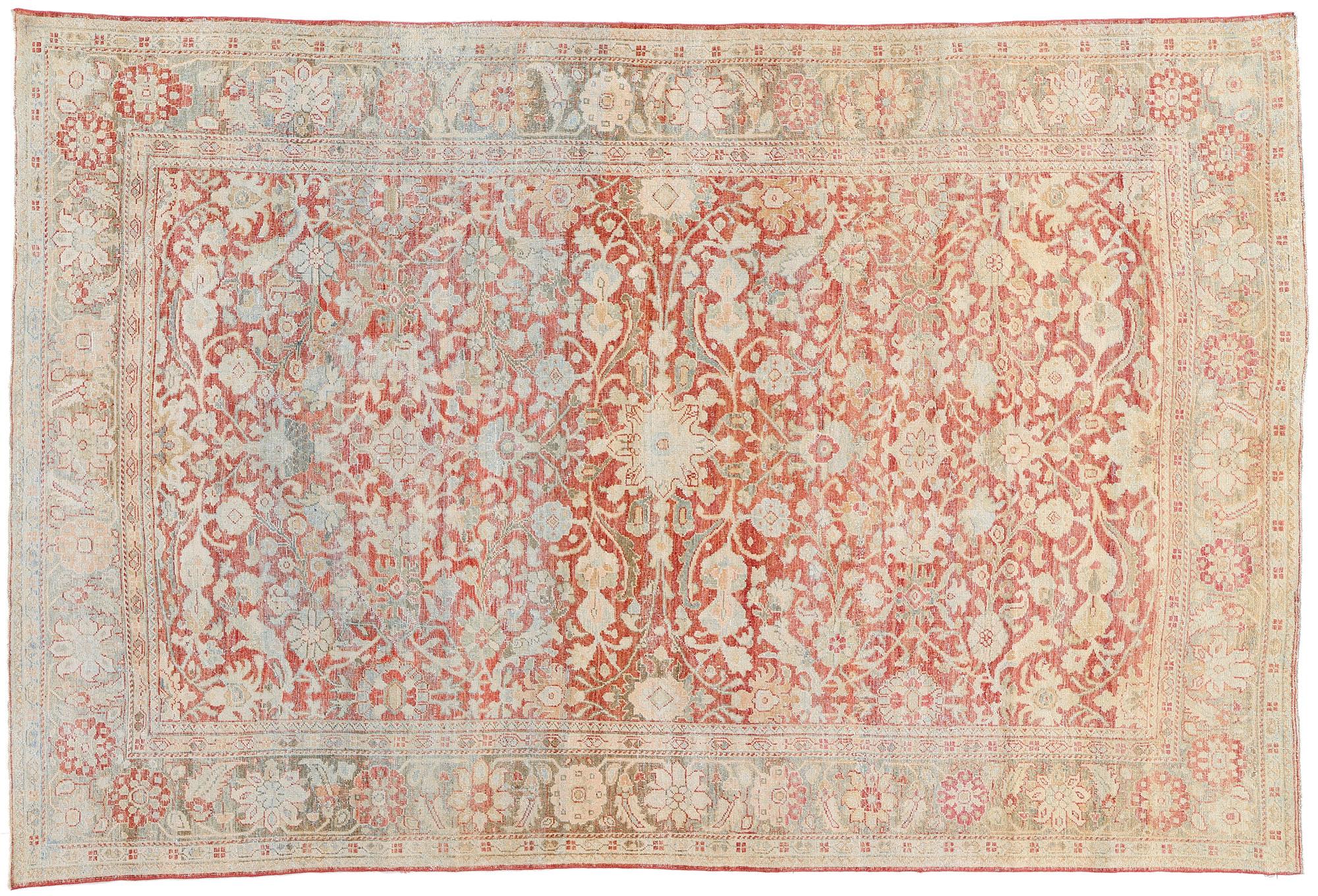 Alfombra Persa Mahal Antigua de 1910 con Estilo Tradicional en venta 3