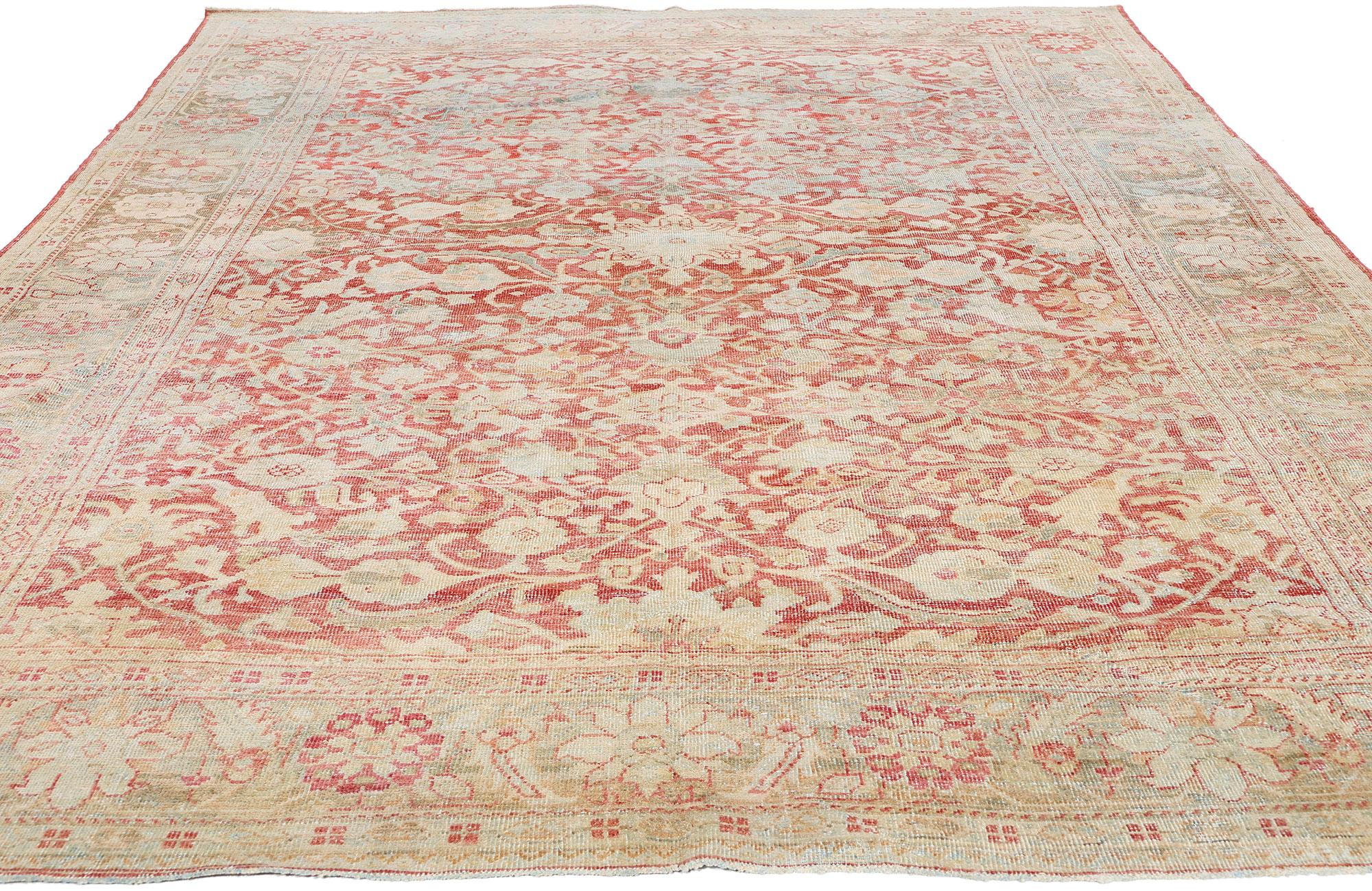 Alfombra Persa Mahal Antigua de 1910 con Estilo Tradicional Tabriz en venta