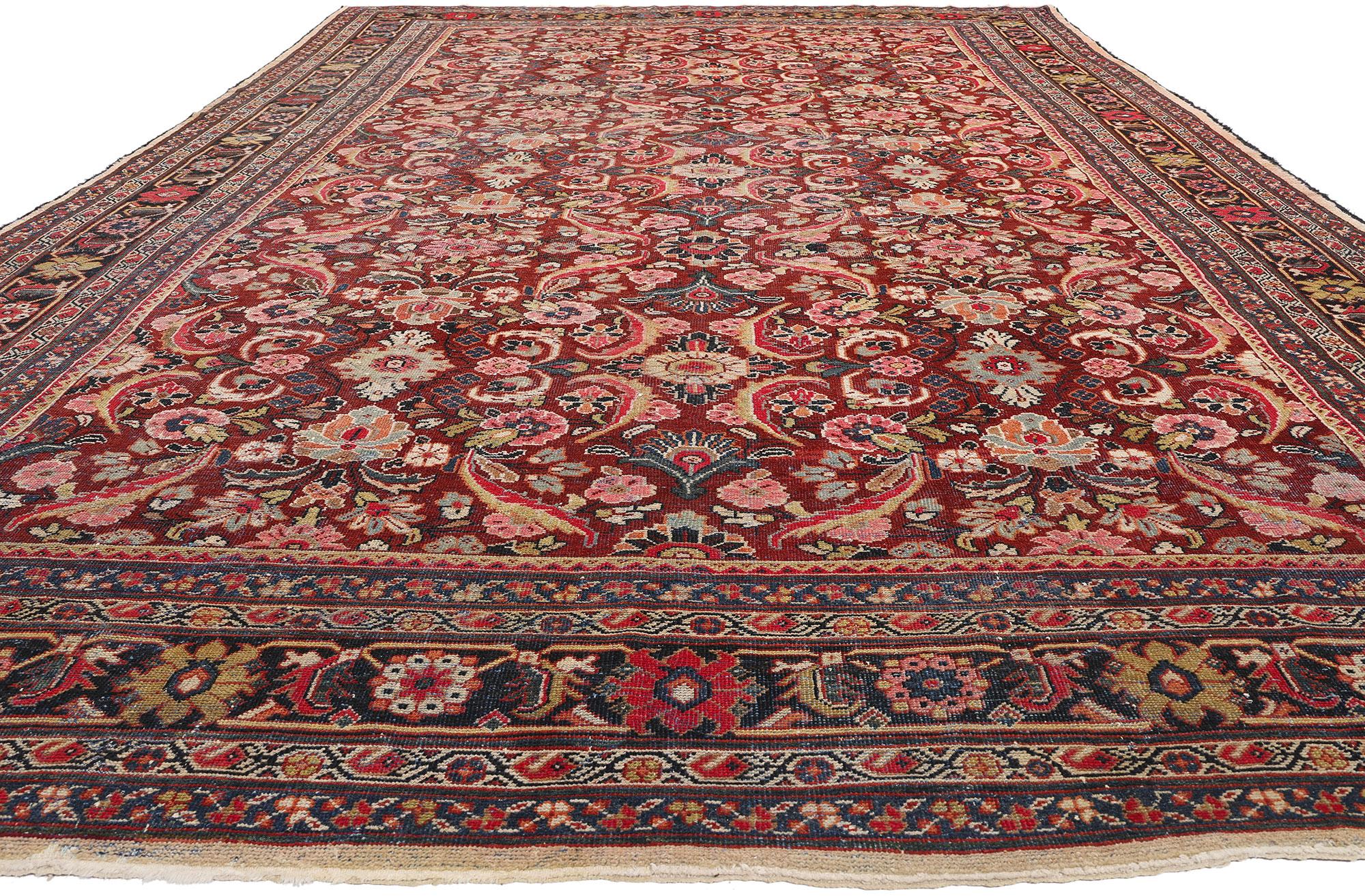 Antiker persischer Mahal-Teppich von 1910 mit traditionellem Stil (Tabriz) im Angebot