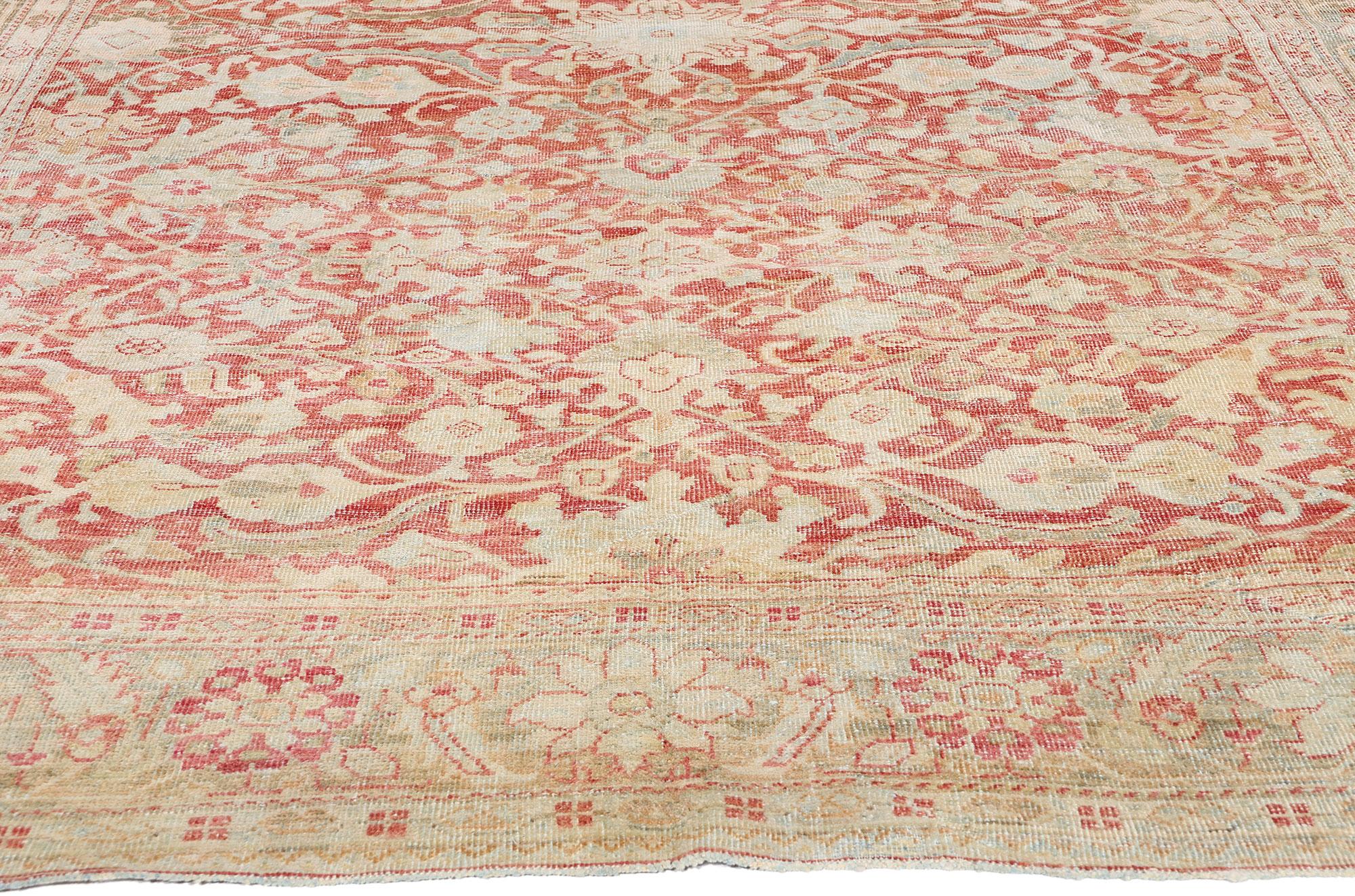 Alfombra Persa Mahal Antigua de 1910 con Estilo Tradicional Turco en venta